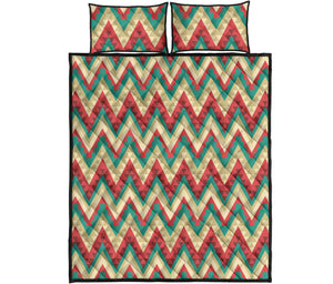 Zigzag Chevron Pattern Quilt Bed Set