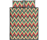 Zigzag Chevron Pattern Quilt Bed Set