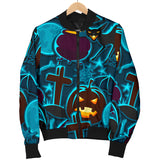 Halloween Pumpkin Cat Pattern Men Bomber Jacket