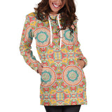 Indian Theme Pattern Women Hoodie Dress