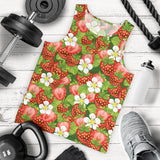 Strawberry Leaves Flower Pattern Men Tank Top