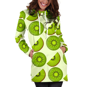 Kiwi Pattern Women Hoodie Dress