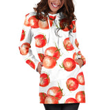 Tomato Water Color Pattern Women Hoodie Dress