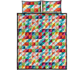 Rainbow Geometric Pattern Quilt Bed Set