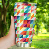 Rainbow Geometric Pattern Tumbler