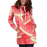 Watermelon Pattern Background Women Hoodie Dress