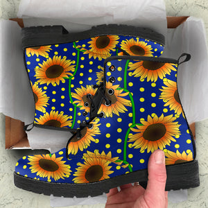 Sunflower Pokka Dot Pattern Leather Boots