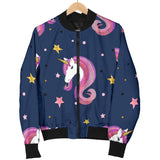 Unicorn Head Pattern Men Bomber Jacket