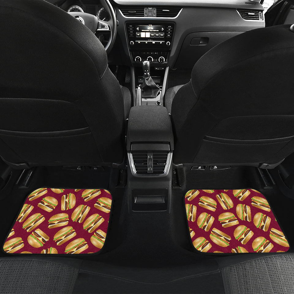 Hamburger Pattern Print Design 01 Front and Back Car Mats