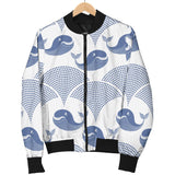 Whale Pattern Women Bomber Jacket