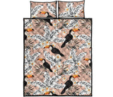 Toucan Theme Pattern Quilt Bed Set