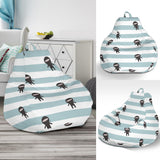 Ninja Pattern Stripe Background Bean Bag Cover