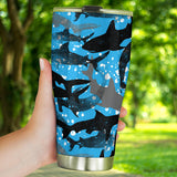 Shark Pattern Background Tumbler