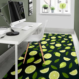 Lime Leaves Pattern Area Rug