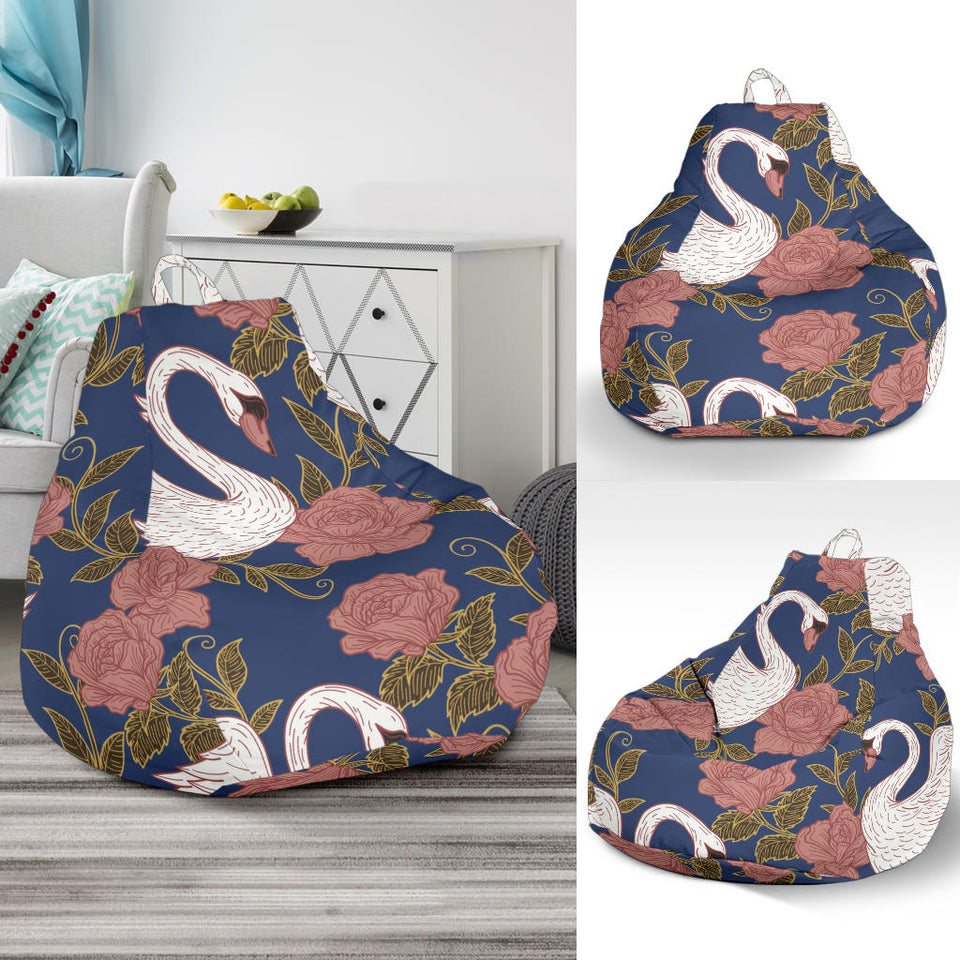 Swan Rose Pattern Bean Bag Cover