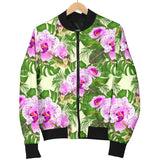 Orchid Leaves Pattern Men Bomber Jacket