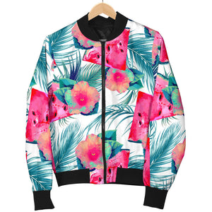 Watermelon Flower Pattern Men Bomber Jacket