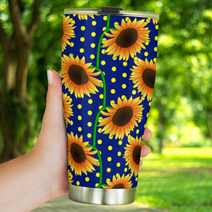 Sunflower Pokka Dot Pattern Tumbler