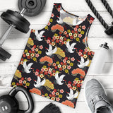 Japanese Crane Pattern Men Tank Top