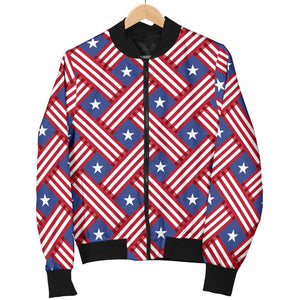 USA Star Stripe Pattern Men Bomber Jacket