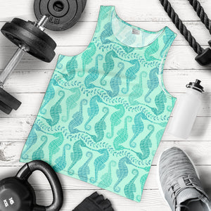 Seahorse Green Pattern Men Tank Top