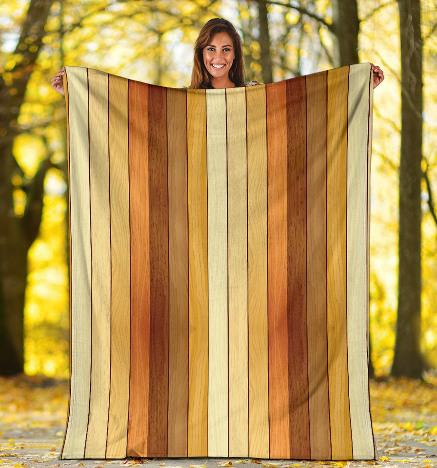 Wood Printed Pattern Print Design 01 Premium Blanket