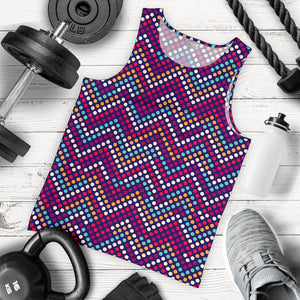 Zigzag Chevron Pokka Dot Aboriginal Pattern Men Tank Top