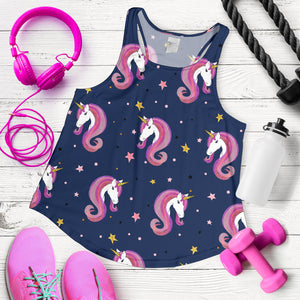 Unicorn Head Pattern Women Racerback Tank Top