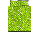 Sliced Kiwi Pattern Quilt Bed Set