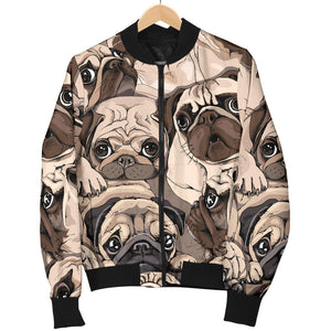 Pug Pattern Background Men Bomber Jacket