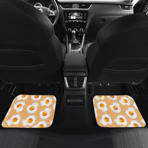 Fried Eggs Pattern Print Design 01 Front and Back Car Mats