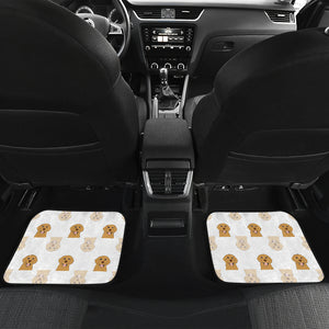 Golden Retriever Pattern Print Design 03 Front and Back Car Mats