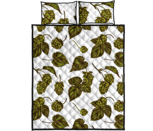 Hop Leaves Pattern Quilt Bed Set