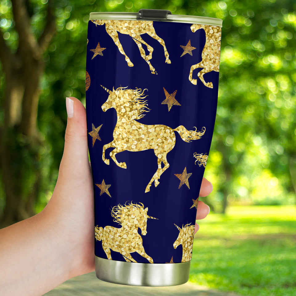 Unicorn Gold Pattern Tumbler