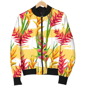 Heliconia Pattern Men Bomber Jacket