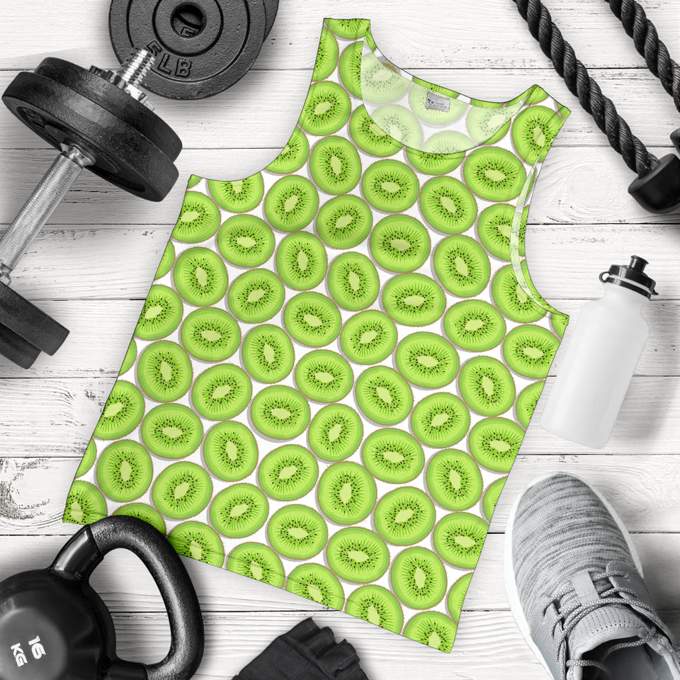 Sliced Kiwi Pattern Background Men Tank Top