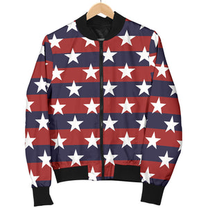 USA Star Pattern Background Men Bomber Jacket