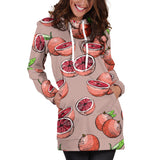 Grapefruit Pattern Background Women Hoodie Dress