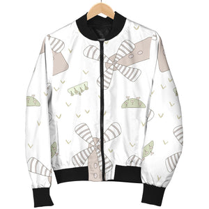 Windmill Pattern Background Men Bomber Jacket