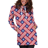 USA Star Stripe Pattern Women Hoodie Dress