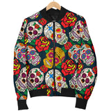 Suger Skull Pattern Background Men Bomber Jacket