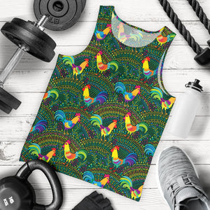 Rooster Chicken Pattern Theme Men Tank Top