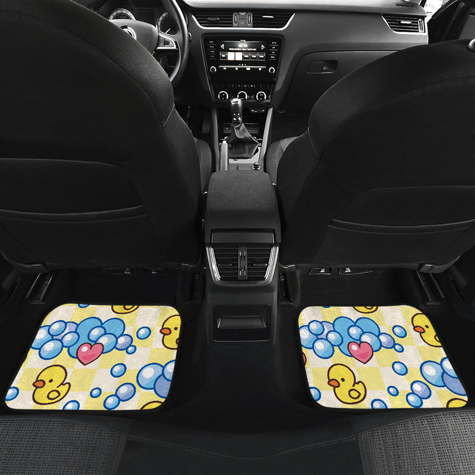 Duck Toy Pattern Print Design 01 Front and Back Car Mats