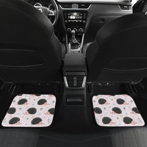 Hedgehog Pattern Print Design 04 Front and Back Car Mats