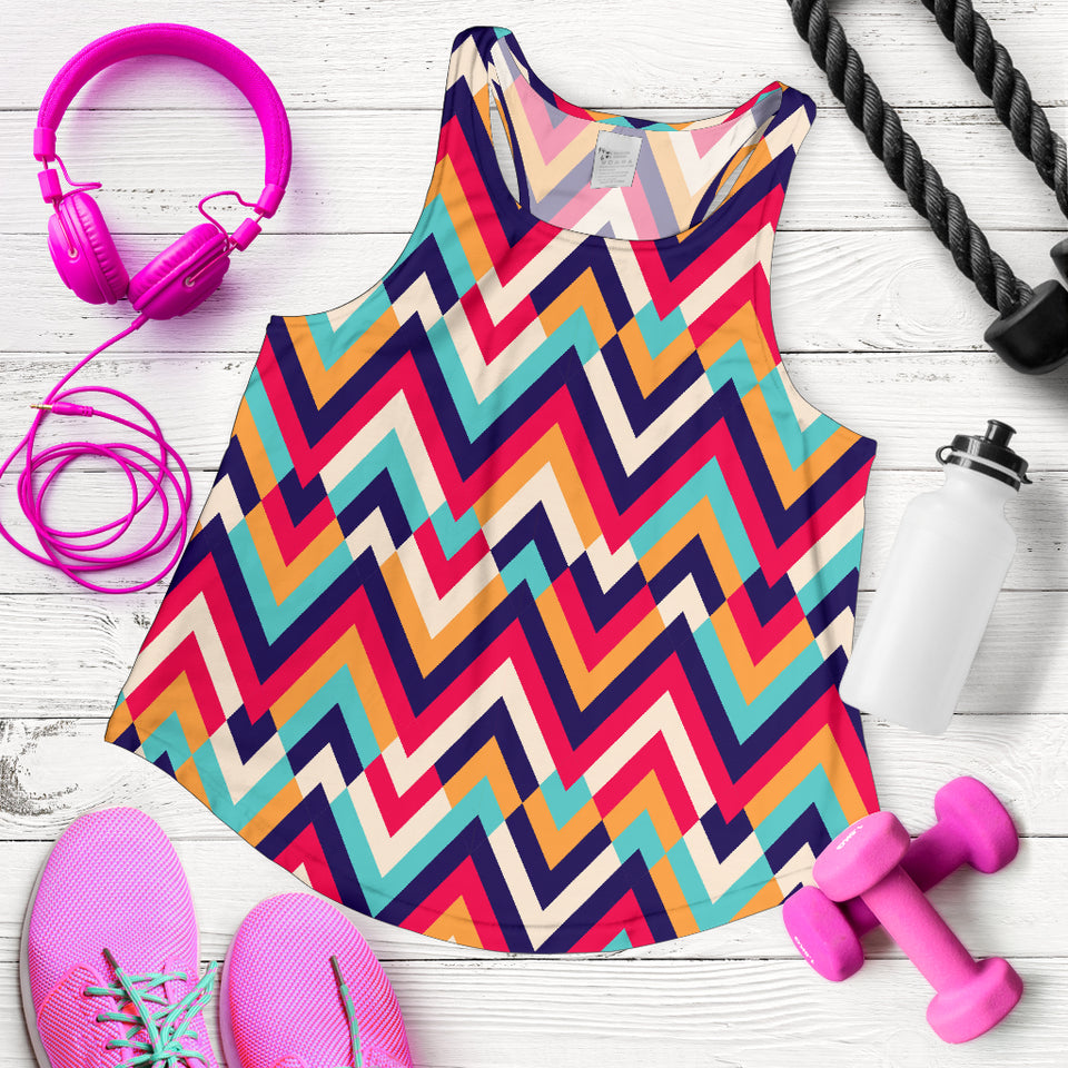 Zigzag Chevron Pattern Background Women Racerback Tank Top