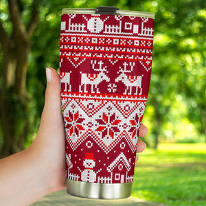 Snowman Sweater Printed Pattern Tumbler