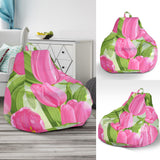 Pink Tulip Pattern Bean Bag Cover