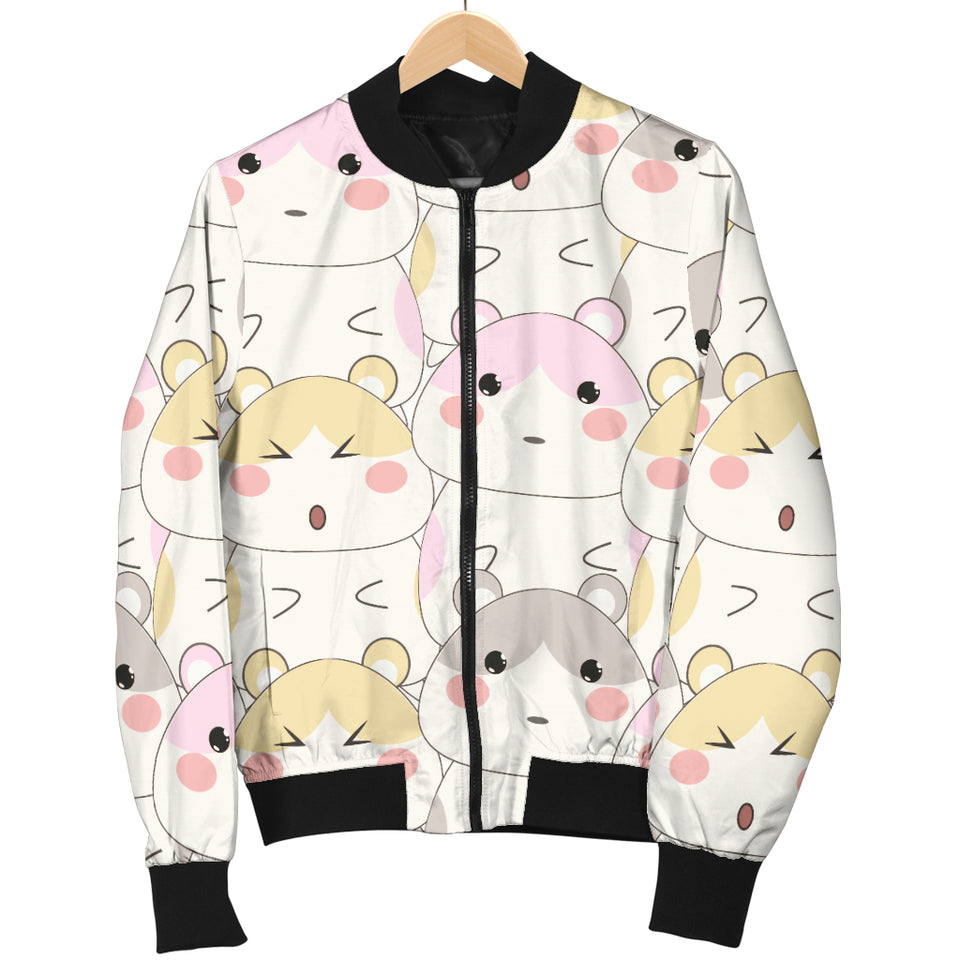Hamster Pattern Women Bomber Jacket