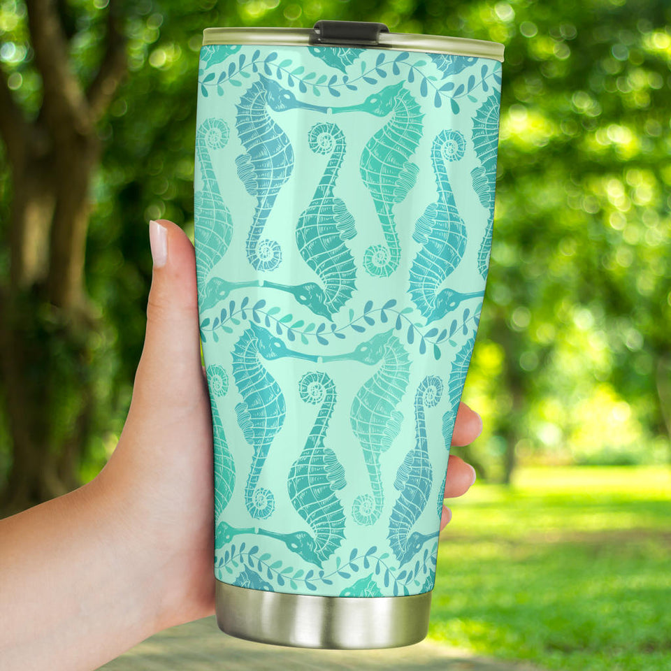 Seahorse Green Pattern Tumbler