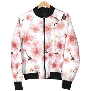 Sakura Pattern Theme Men Bomber Jacket